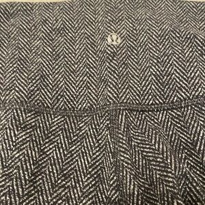 Lululemon wunder under black grey herringbone leggings size 6 high rise
